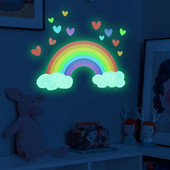 Karikatūra Rainbow Luminous Sienas Uzlīmes Mirdz tumsā Fluorescējoša mākoņa Sirds Sienas Uzlīme bērnu Bērnu istabas Bērnudārza Mājas Iekārtošanai