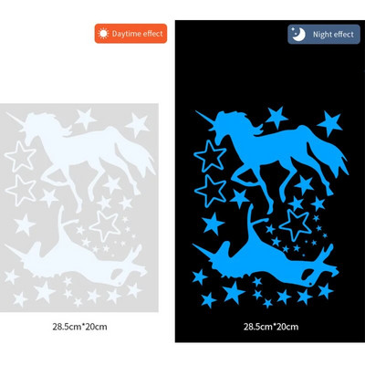 Αυτοκόλλητα φωτεινά αστέρια για διακόσμηση παιδικού δωματίου Αυτοκόλλητο τοίχου ζώων για παιδιά για το σπίτι Μονόκερος Αξεσουάρ διακόσμησης Χονδρική χαλκομανία