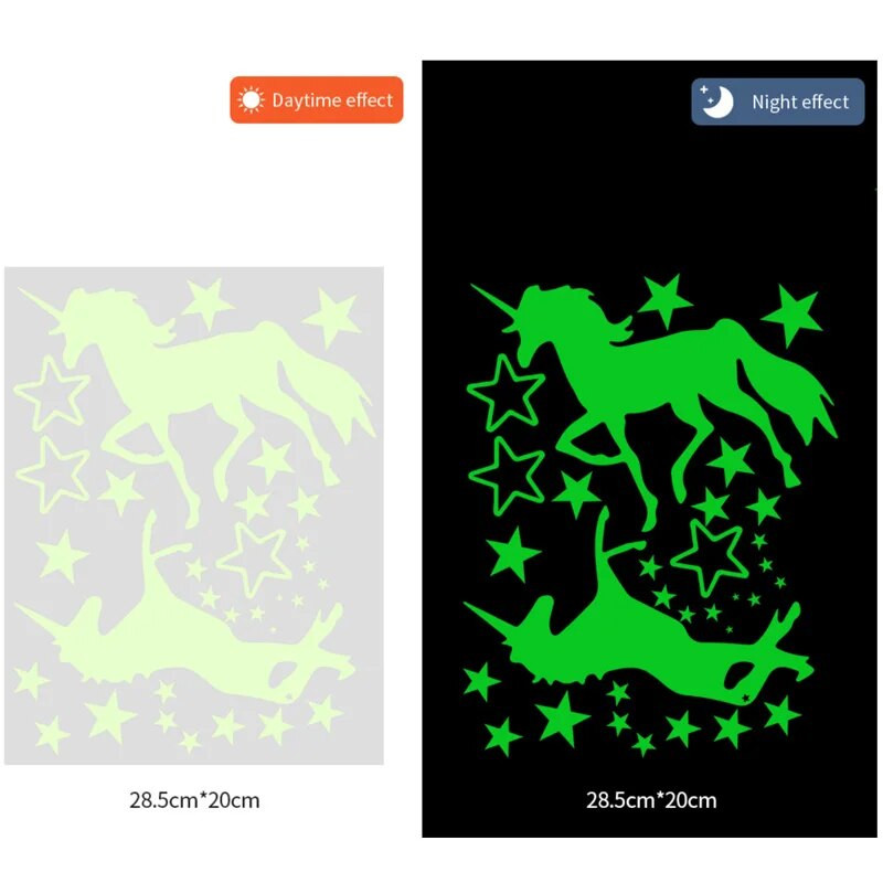 Αυτοκόλλητα φωτεινά αστέρια για διακόσμηση παιδικού δωματίου Αυτοκόλλητο τοίχου ζώων για παιδιά για το σπίτι Μονόκερος Αξεσουάρ διακόσμησης Χονδρική χαλκομανία