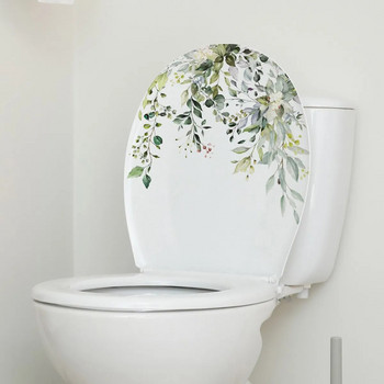 1 ΤΕΜ Πράσινα φυτά λουλούδια Αυτοκόλλητο τοίχου Διακόσμηση μπάνιου τουαλέτας Διακοσμητικά ντουλάπι σαλονιού Διακόσμηση σπιτιού Αυτοκόλλητη τοιχογραφία