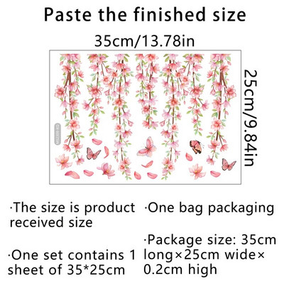 Akvarell zöld növénylevél falmatrica fürdőszoba WC matrica WC öntapadó falfestmény Szépítsd virágos otthoni dekorációs matricákat