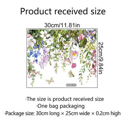 Akvarell zöld növénylevél falmatrica fürdőszoba WC matrica WC öntapadó falfestmény Szépítsd virágos otthoni dekorációs matricákat