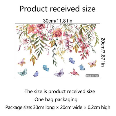 Akvarell zöld növénylevél falmatrica fürdőszoba WC matrica WC öntapadó falfestmény Szépítsd virágos otthoni dekorációs matricákat