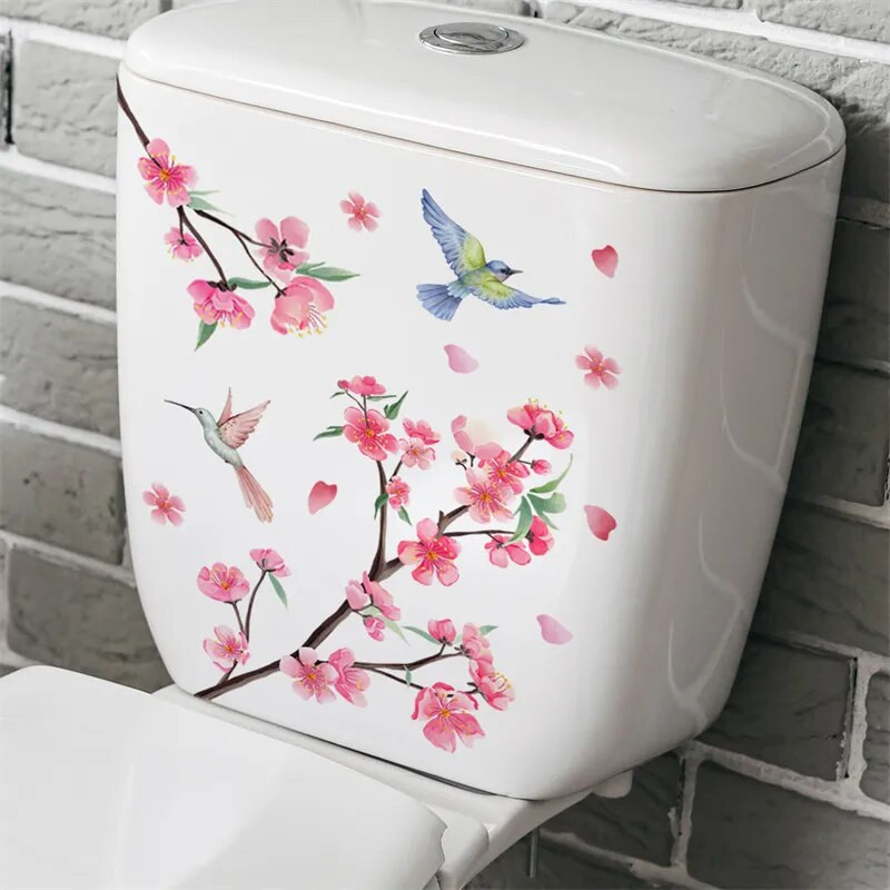 Akvarell zöld növénylevél falmatrica fürdőszoba WC matrica WC öntapadó falfestmény Szépítsd virágos otthoni dekorációs matricákat