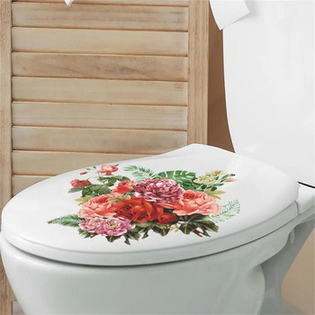 Цвете на божур Стикери за тоалетна Самозалепващи се картини Стенописни стикери за стена за декорация на баня и спалня