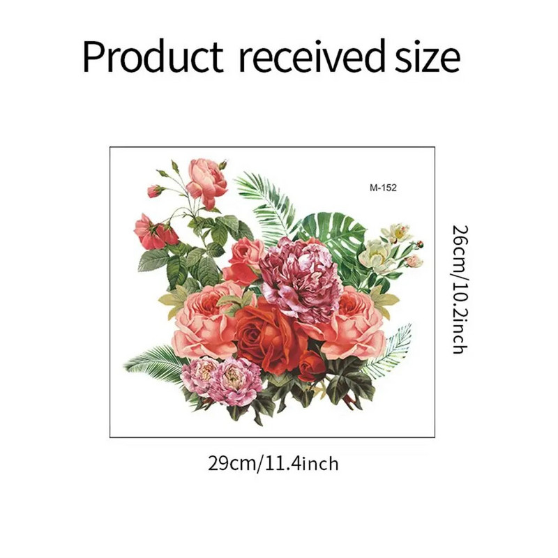 Bijūnų gėlių tualeto lipdukai Lipnūs paveikslai Sienų lipdukai, skirti vonios kambario dekoravimui