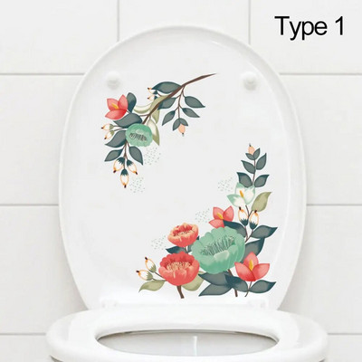 Virágos WC-matricák Gyönyörű virágmatricák Falikép Fürdőszobadísz Lakásdekoráció Kreatív dizájn Kivehető PVC-ajándék