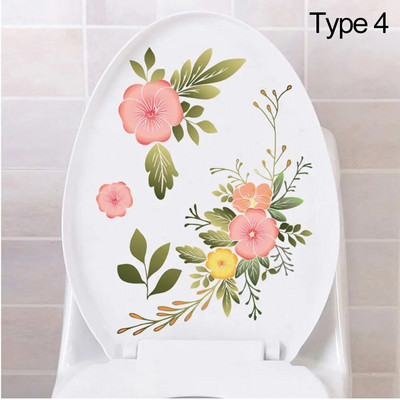 Virágos WC-matricák Gyönyörű virágmatricák Falikép Fürdőszobadísz Lakásdekoráció Kreatív dizájn Kivehető PVC-ajándék