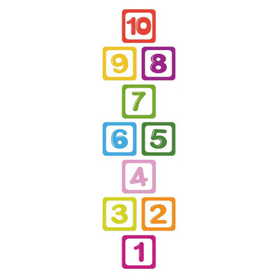 Apiņu grīdas uzlīmes Režģa numurs Spēle Bērnudārzs Bērnu istaba Karikatūra Sienas Uzlīmes Ūdensizturīgs