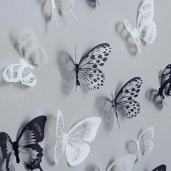 18бр. Кристални пеперуди 3D стикер за красива пеперуда Декор на всекидневна Стикери за стена Декорация на дома