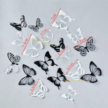 18 τμχ Crystal Butterflies τρισδιάστατο αυτοκόλλητο για όμορφη διακόσμηση σαλονιού πεταλούδα Αυτοκόλλητα τοίχου Διακόσμηση σπιτιού