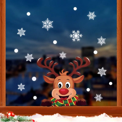 2024 karácsonyi ablakmatricák Mikulás karácsonyfa Rajzfilm Üvegmatrica Boldog Karácsonyt Újév Ünnepi dekoráció otthonra