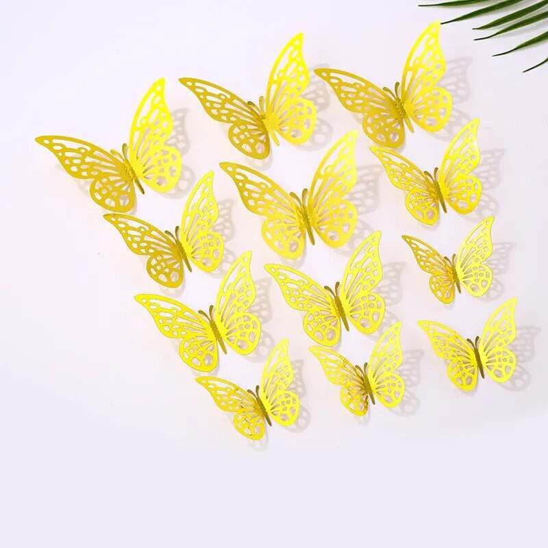 20 τμχ/σετ Fashion τρισδιάστατα κούφια αυτοκόλλητα πεταλούδας Αφαιρούμενο αυτοκόλλητο τοίχου DIY Προμήθειες διακόσμησης υπνοδωματίου σπιτιού