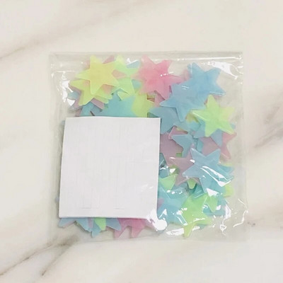 50 gab. Gaismas 3D zvaigznes mirdz tumsā sienu uzlīmes bērniem zīdaiņu istabām guļamistabas griestiem mājas dekorēšanai dienasgaismas zvaigžņu uzlīmes