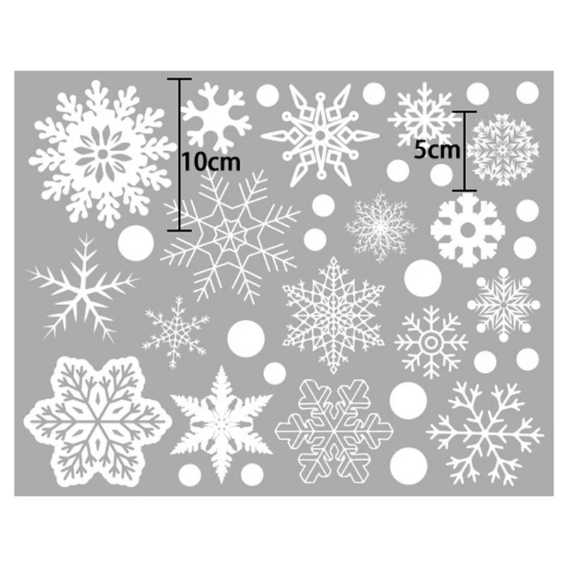 Ziemassvētki 37gab PVC Caurspīdīgs Materiāls Glitter Snowflake Clings Logs Film Stikla Uzlīme Statiskā Uzlīme