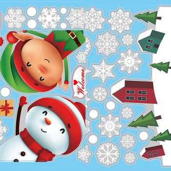 Χριστουγεννιάτικα αυτοκόλλητα παραθύρου Santa Snowflake Χαρούμενα Χριστουγεννιάτικα Διακοσμητικά για το σπίτι Χριστουγεννιάτικα Παιδικά Δωμάτια Αυτοκόλλητα τοίχου Αυτοκόλλητα Πρωτοχρονιάς