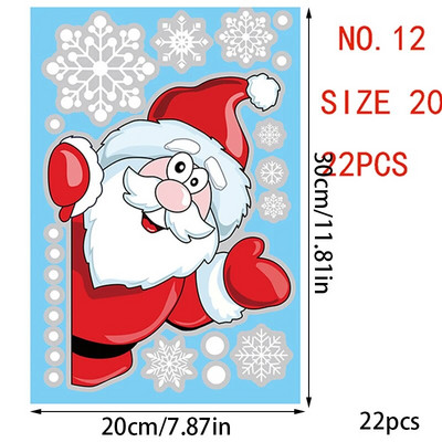 Ziemassvētku logu uzlīmes Ziemassvētku vecīša sniegpārsla Priecīgus Ziemassvētku rotājumi mājām Ziemassvētku bērnu istabas sienu uzlīmes Jaungada uzlīmes