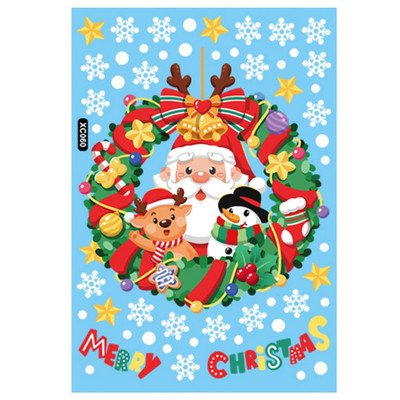 Priecīgus Ziemassvētkus, 2024. gada stikla logu uzlīmes Ziemassvētku vecītis Sniegpārsla Aļņa koks Sniegavīrs Uzlīmes Uzlīmes Ziemassvētku rotājumi Mājas Ziemassvētkiem