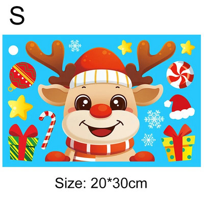 Ziemassvētku sienas uzlīmes logu uzlīme Ziemassvētku vecīša sniegpārsliņa aļņa stikla uzlīme PVC loga uzlīme Priecīgus Ziemassvētkus rotājums