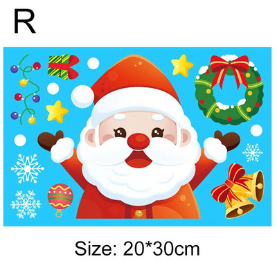 Ziemassvētku sienas uzlīmes logu uzlīme Ziemassvētku vecīša sniegpārsliņa aļņa stikla uzlīme PVC loga uzlīme Priecīgus Ziemassvētkus rotājums