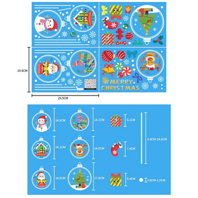 2024 m. Nauji kalėdiniai lipdukai Kalėdų Senelis Briedis Statinė snaigės lipdukų kombinacija Lango stiklo lipdukas Linksmų Kalėdų puošmena