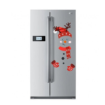 Πόρτα χαριτωμένα αυτοκόλλητα παραθύρου Καρτούν Χιονάνθρωπος Χριστουγεννιάτικο Ψυγείο Αστεία αυτοκόλλητα Χαριτωμένη διακόσμηση εξοχικού σπιτιού κουζίνας