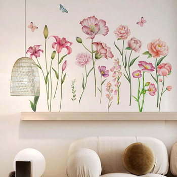 4бр. Творчески растителен цветен фон Стикери за стена Мебели за хол Спалня Декоративни стикери за стена Тапети Ms8531