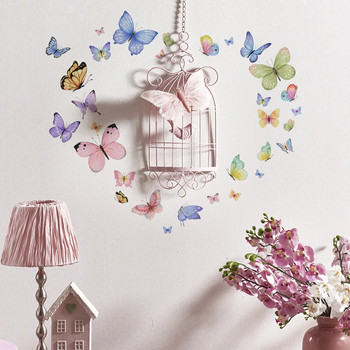 13*40 см цветни стикери за стена с пеперуди Фонова стена Хол Стая Спалня Домашни декоративни стикери за стена Тапет Ms6251