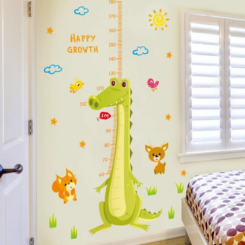 Αυτοκόλλητα τοίχου με πράσινο κροκόδειλο κινουμένων σχεδίων Αυτοκόλλητο τοίχου Ύψος Παιδιού Μέτρηση ανάπτυξης Παιδιού Αυτοκόλλητο ποδιών Παιδικό Δωμάτιο Υπνοδωμάτιο Διακόσμηση τοίχου pvc Αυτοκόλλητα