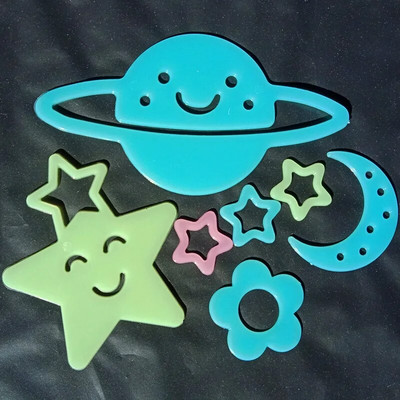 50/100 tk 3D tähe ja kuu helendavad seinakleebised kodukaunistused fluorestseeruvad pimeduses helendavad lastele Elutoa seinakaunistused