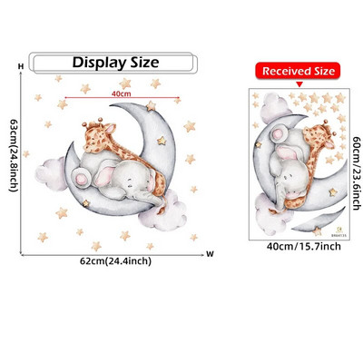 Karikatūra Lācītis Mēness Sienas Uzlīmes Bērnu istabas Bērnu istabas Dekors Uzlīmes Tapetes Zēns Meitenes Guļamistabas Bērnu istabas Sienas Uzlīmes
