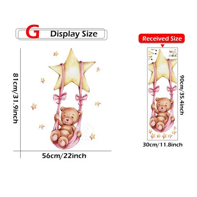 Karikatūra Lācītis Mēness Sienas Uzlīmes Bērnu istabas Bērnu istabas Dekors Uzlīmes Tapetes Zēns Meitenes Guļamistabas Bērnu istabas Sienas Uzlīmes