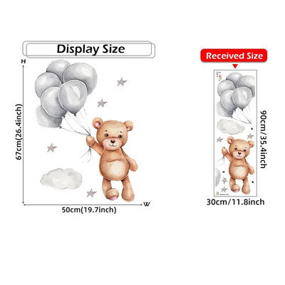 Karikatūra Lācītis Mēness Sienas Uzlīmes Bērnu istabas Bērnu istabas Dekors Uzlīmes Tapetes Zēns Meitenes Guļamistabas Bērnu istabas Sienas Uzlīmes