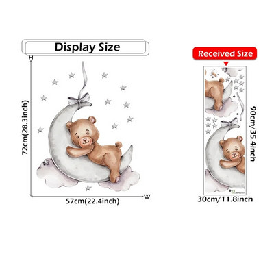 Karikatūra Lācītis Mēness Sienas Uzlīmes Bērnu istabas Bērnu istabas Dekors Uzlīmes Tapetes Zēns Meitenes Guļamistabas Bērnu istabas Sienas Uzlīmes