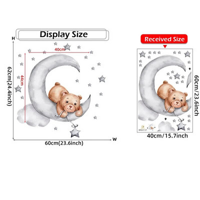 Karikatūra Lācītis Mēness Sienas Uzlīmes Bērnu istabas Bērnu istabas Dekors Uzlīmes Tapetes Zēns Meitenes Guļamistabas Bērnu istabas Sienas Uzlīmes