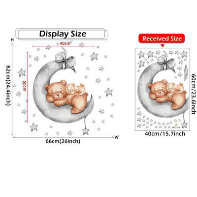 Karikatūra Lācītis Mēness Sienas Uzlīmes Bērnu istabas Bērnu istabas Dekors Uzlīmes Tapetes Zēns Meitenes Guļamistabas Bērnu istabas Sienas Uzlīmes