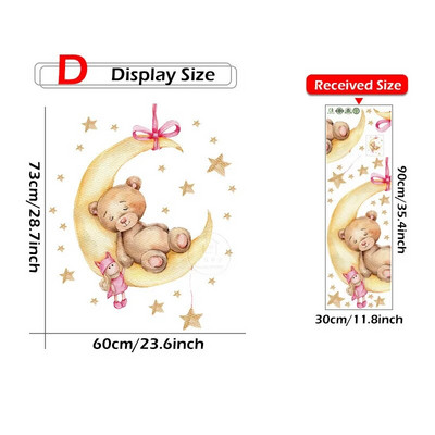 Karikatūra Lācītis Mēness Sienas Uzlīmes Bērnu istabas Bērnu istabas Dekors Uzlīmes Tapetes Zēns Meitenes Guļamistabas Bērnu istabas Sienas Uzlīmes