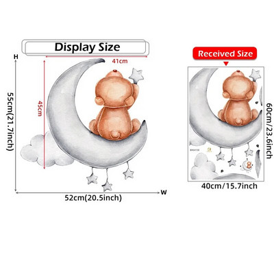 Karikatūra Lācītis Mēness Sienas Uzlīmes Bērnu istabas Bērnu istabas Dekors Uzlīmes Tapetes Zēns Meitenes Guļamistabas Bērnu istabas Sienas Uzlīmes