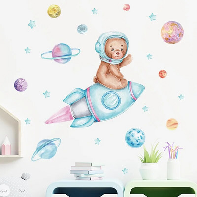 Jauki Lāču mākonis Zvaigzne Sienas Uzlīmes Bērnu istabām Meitenēm Zēniem Mazuļu istabas Noformējums Kawaii Karikatūra Animal Nursery Tapetes Vinila