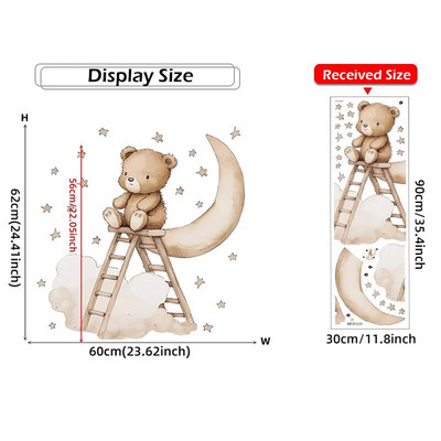 Teddy Bear on Moon Zidne naljepnice za dječju sobu Dekoracija dječje sobe Zidne naljepnice za spavaću sobu za bebe Tapete za dječju sobu