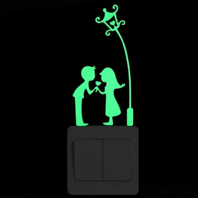 Gaismas multfilmas slēdzis Uzlīme mirdz tumsā kaķis Uzlīme Fluorescējoša pasaka Mēness zvaigznes Uzlīme Bērnu istabas noformējums Mājas dekors