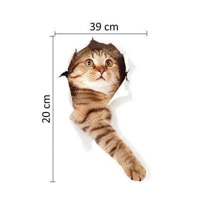 Tualetes uzlīmes 3D kaķu spilgtas sienas uzlīmes Modes jauki dzīvnieki PVC ūdensnecaurlaidīga uzlīme vannas istabas tualetes virtuves dekoram