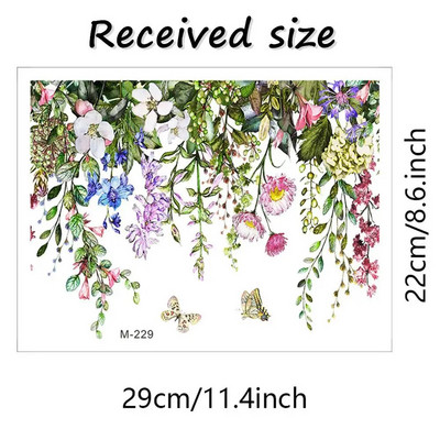 Αυτοκόλλητα μπάνιου τουαλέτας Μοντέρνα μινιμαλιστικά λουλούδια μοτίβα Αυτοκόλλητες ζωγραφιές για διακοσμήσεις μπάνιου