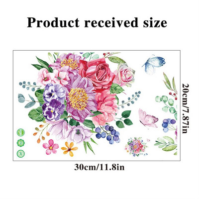 Αυτοκόλλητα μπάνιου τουαλέτας Μοντέρνα μινιμαλιστικά λουλούδια μοτίβα Αυτοκόλλητες ζωγραφιές για διακοσμήσεις μπάνιου