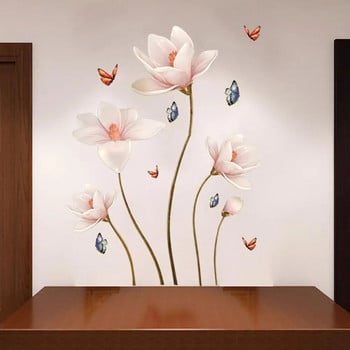 112*70CM PVC Подвижен 3D пеперуден цветен цветен стикер за стена за всекидневна Спалня Баня Разкрасяване на дома Декорация