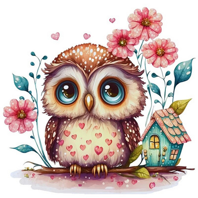 T303# Bufniță Papagali Păsări Stârc Floral Desene Animate Autocolant de perete Baie Toaletă Decor Living Dulap Frigider Decalcomani