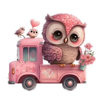 M238 Papagaiļi Putni Pūce Gārnis Ziedu karikatūra Dzīvnieki Sienas uzlīme Vannas istabas tualetes dekors Dzīvojamās istabas skapja Ledusskapja uzlīme