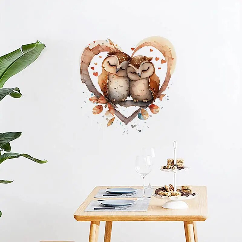 M238 Papagaiļi Putni Pūce Gārnis Ziedu karikatūra Dzīvnieki Sienas uzlīme Vannas istabas tualetes dekors Dzīvojamās istabas skapja Ledusskapja uzlīme