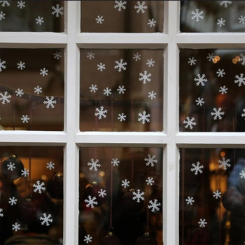Весела Коледа Снежинка Прозорец Стъклена Стикер Електростатичен Стикер Нова година Детска стая Коледни стикери за стена Декор на домашни стикери