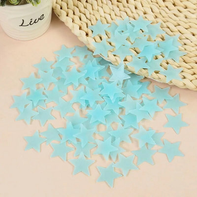 100 gab. Gaismas 3D zvaigznes mirdz tumsā sienu uzlīmes bērniem zīdaiņu istabām guļamistabas griestiem mājas dekorēšanai dienasgaismas zvaigžņu uzlīmes